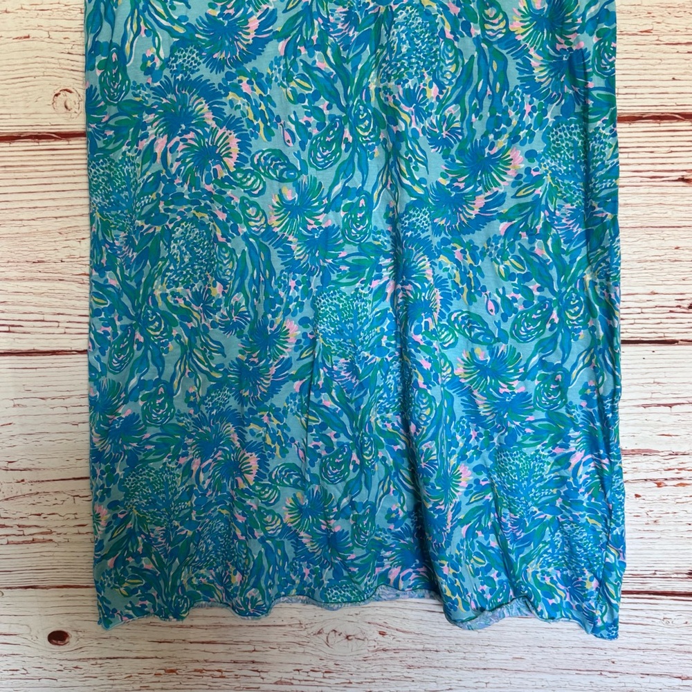 Lilly Pulitzer Etta Short Sleeve Dress in Surf Blue Coral Of The Story Sz M - Picture 7 of 12